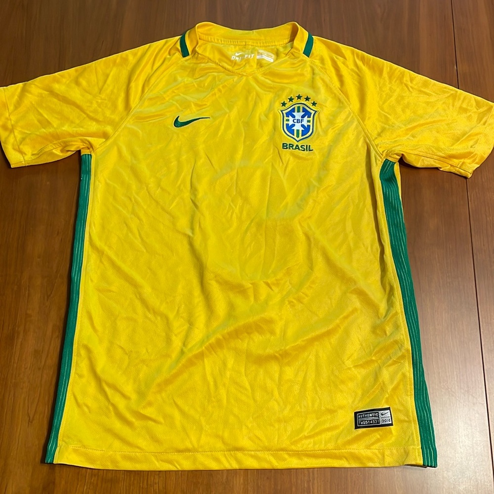 🇧🇷 Boys ⚽️ Size Large authentic Nike dry fit CF Brasil Addison 9 jersey 2016
